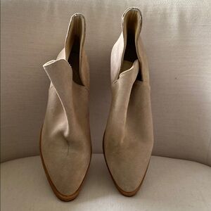 Women's Beige Suede Ankle Boots